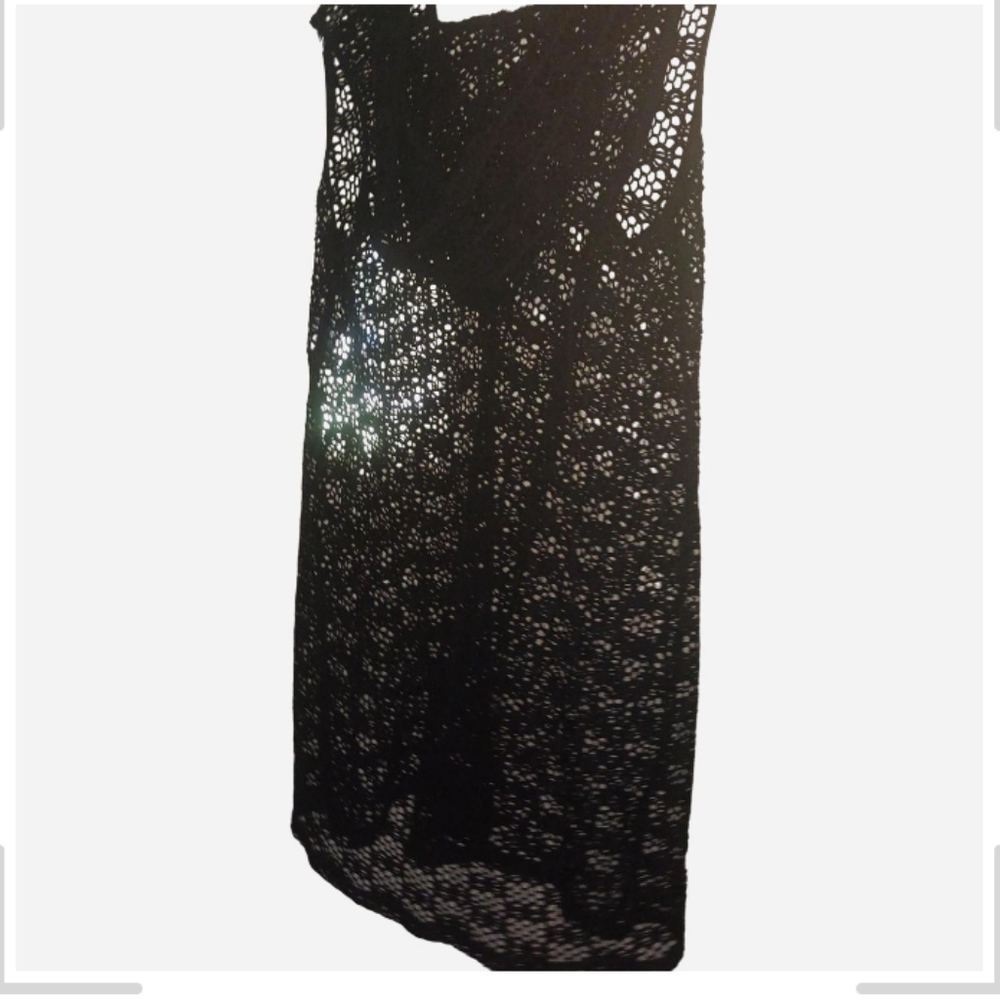 Athena Black Crochet Cover Up Dress